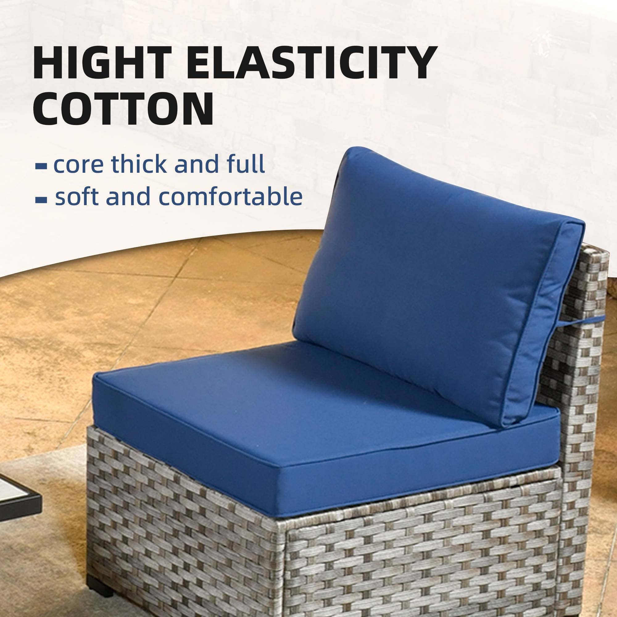 OVIOS 7 Pieces Patio Furniture Set with 7.68'' Broad Handrails and 30'' Fire Pit Table