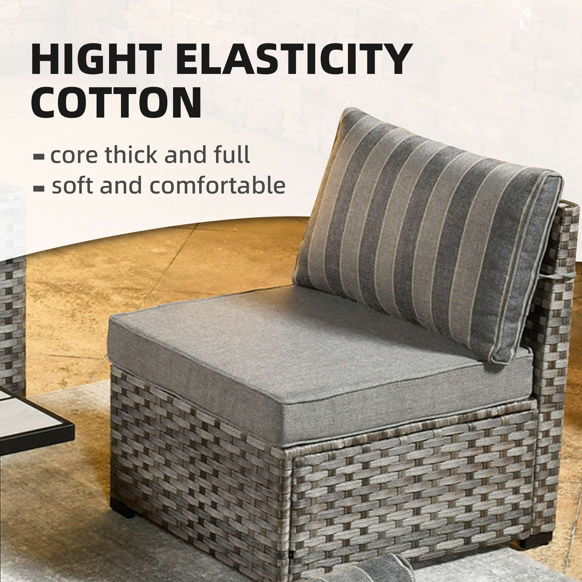 OVIOS 7 Pieces Patio Furniture Set with 7.68'' Broad Handrails and 30'' Fire Pit Table