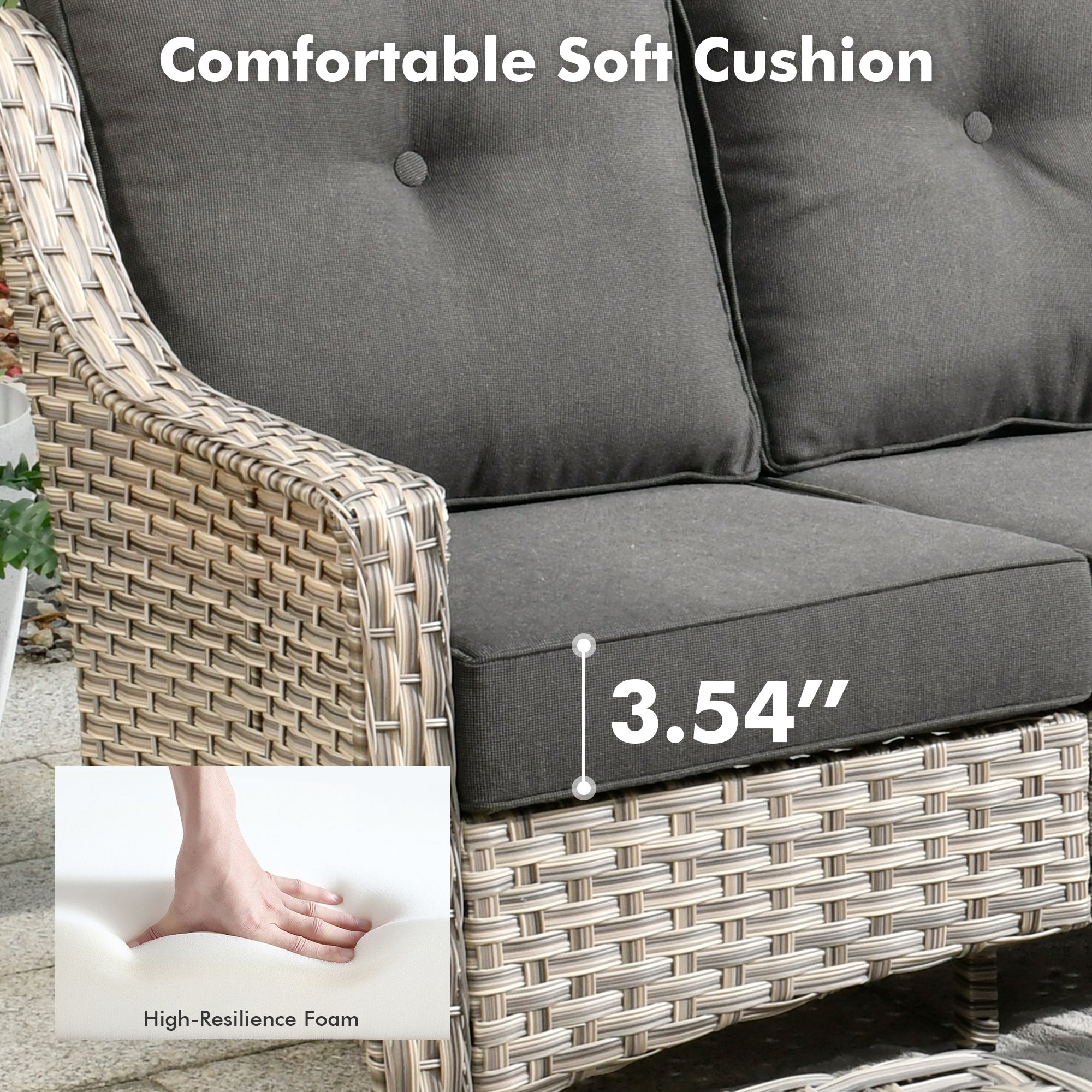 Ovios Conversation Set 5-Piece, PAD Series,Included Swivel Chair