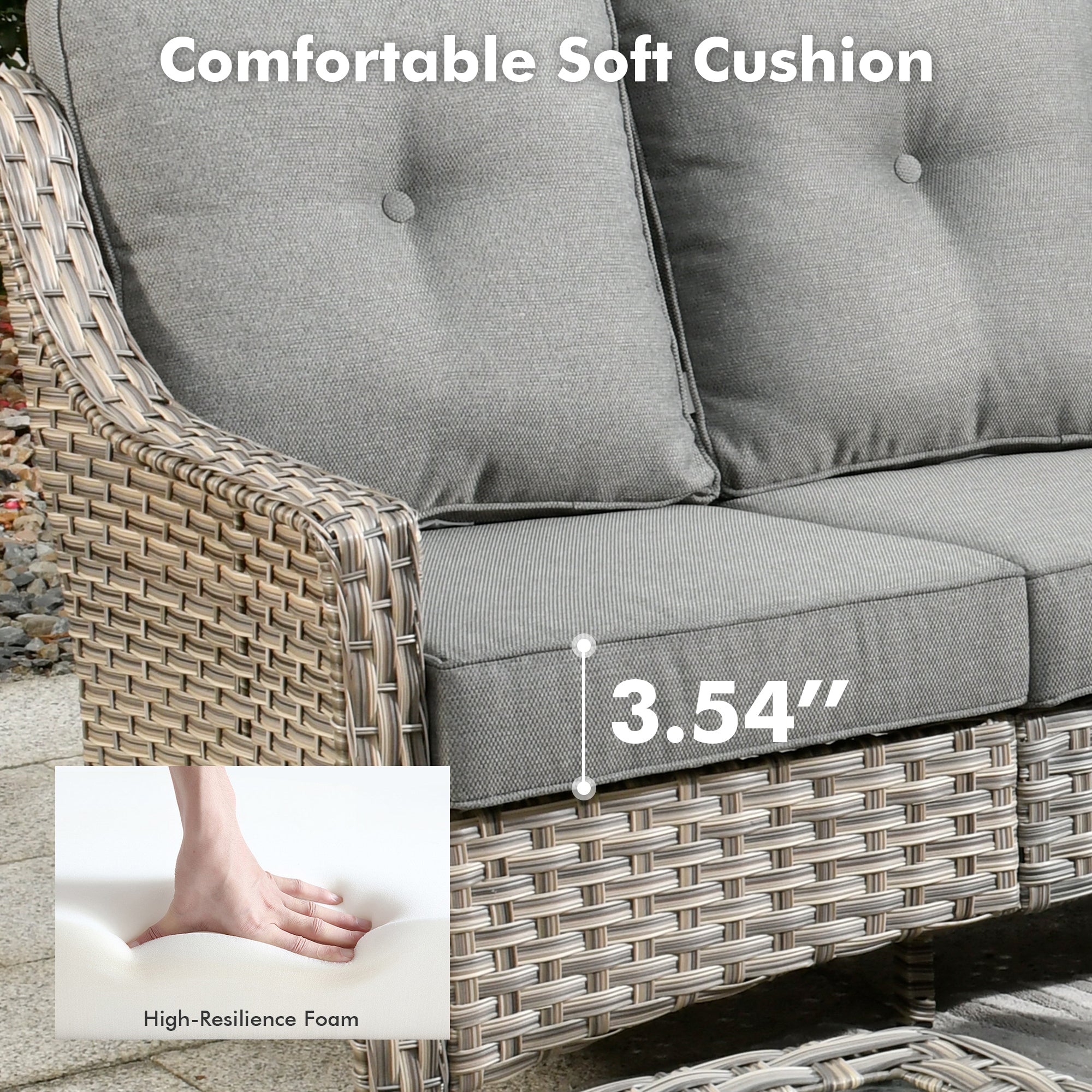 Ovios Conversation Set 5-Piece, PAD Series,Included Swivel Chair