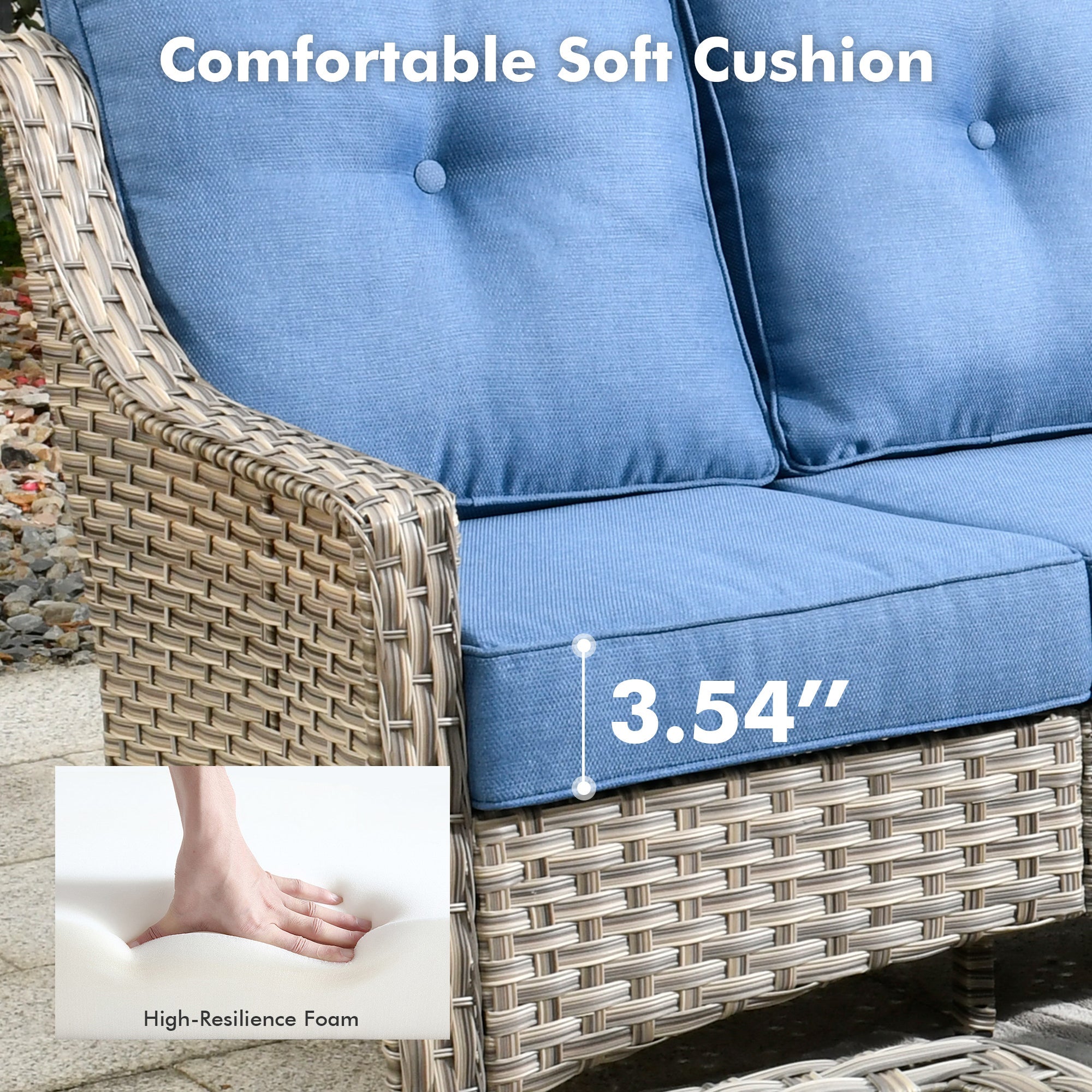 Ovios Conversation Set 5-Piece, PAD Series,Included Swivel Chair