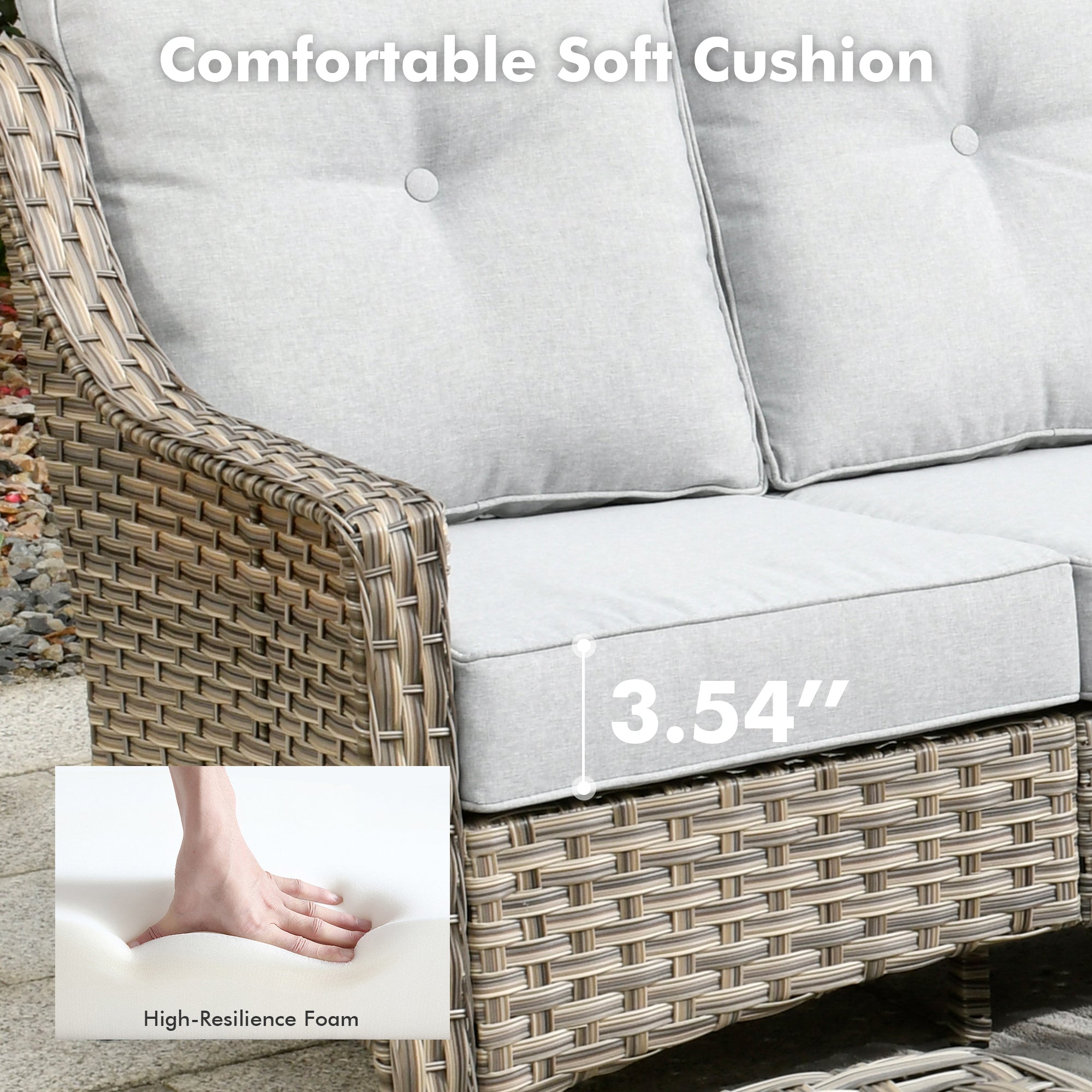 Ovios Conversation Set 5-Piece, PAD Series,Included Swivel Chair