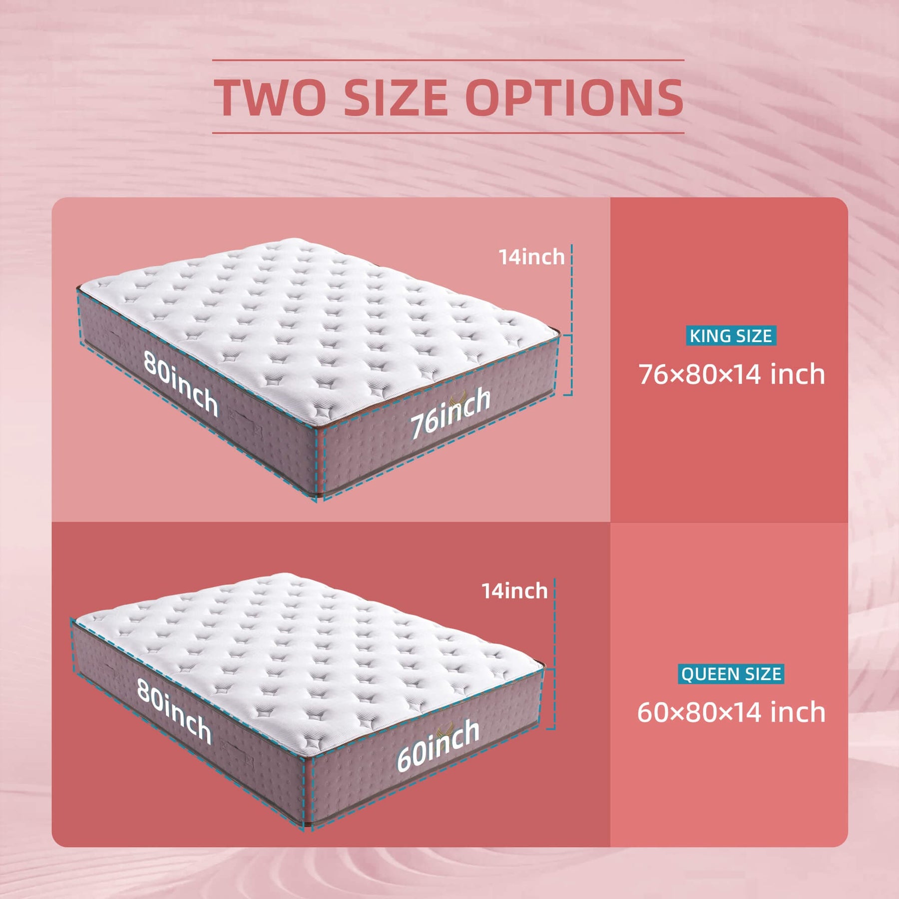 Xizzi 14" Medium Hybrid Mattress Bamboo Fiber Fabric Cover Cooling Gel Memory Foam