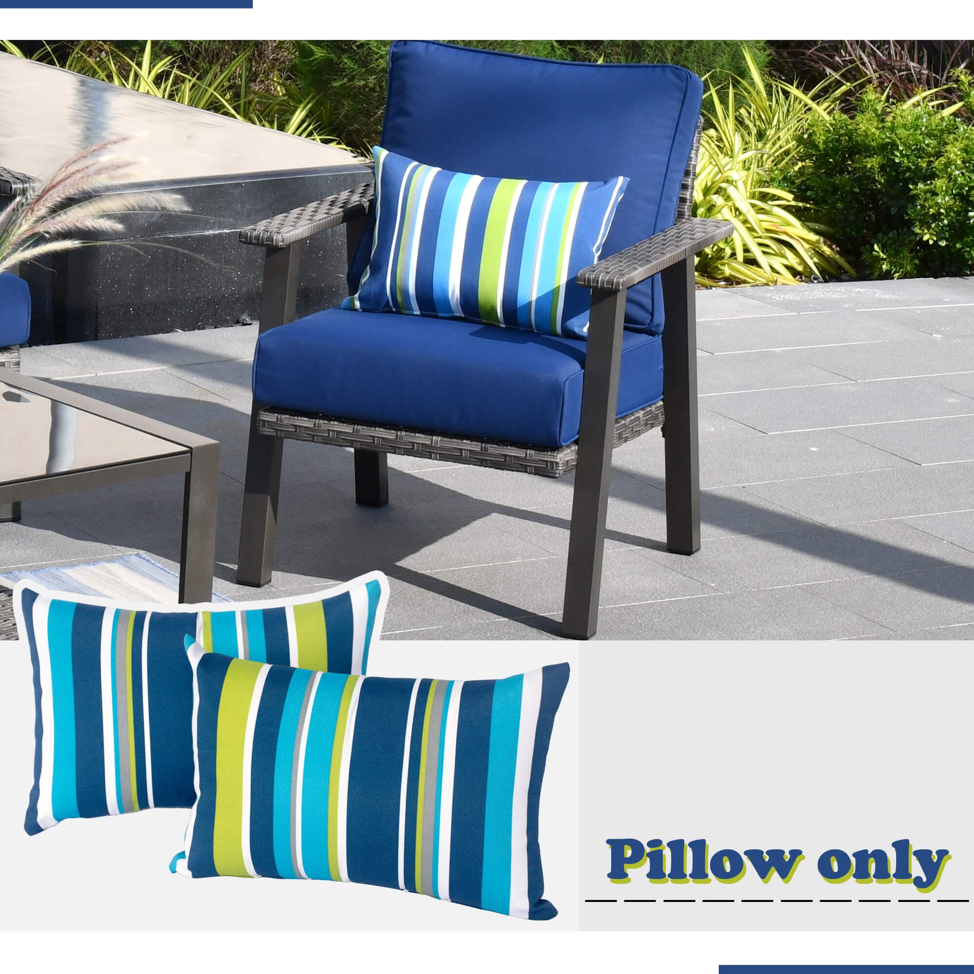 OVIOS 17.7'' x 11.8'' Rectangular Pillow Cover & Insert (Set of 2)