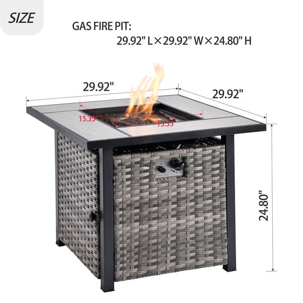OVIOS Patio Outdoor 30'' Fire Pit Table for GRS/NTC/HOP/NDS Series