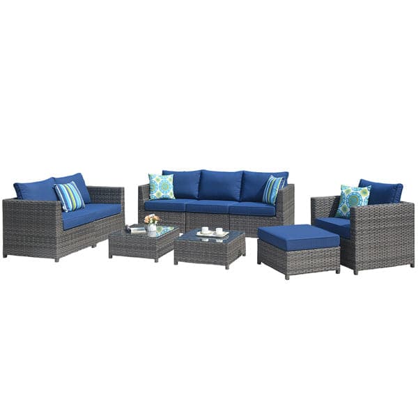 Ovios Patio Conversation Set Bigger Size 9-Piece, King Series, No Assembly Required
