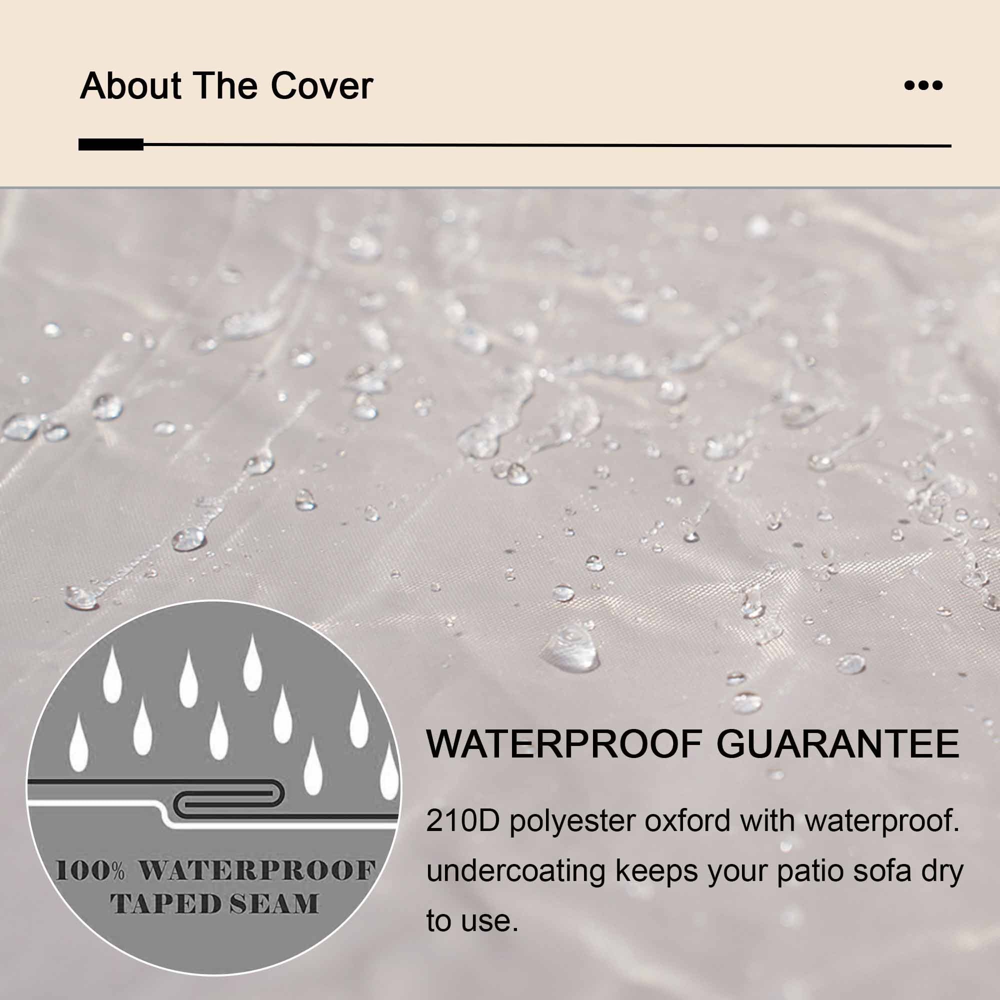 OVIOS Outdoor Sofa Cover Waterproof for GRS/DAR Series (Refer to the Dimension in Description)