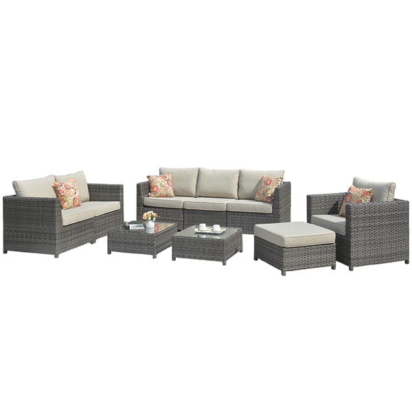 Ovios Patio Conversation Set Bigger Size 9-Piece, King Series, No Assembly Required