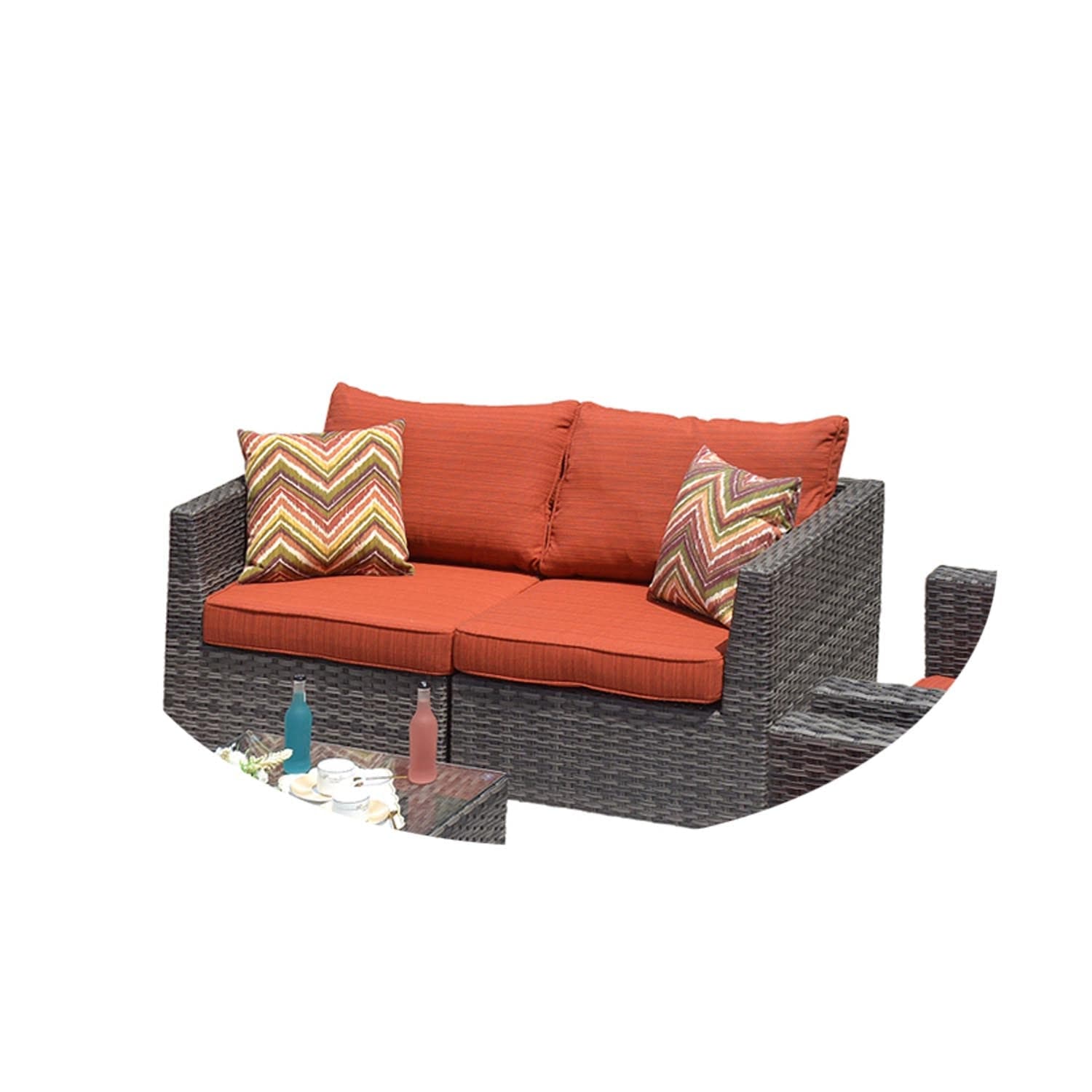 Ovios Patio Furniture Set Bigger Size 3-Piece Couch with Table, King Series, No Assembly Required