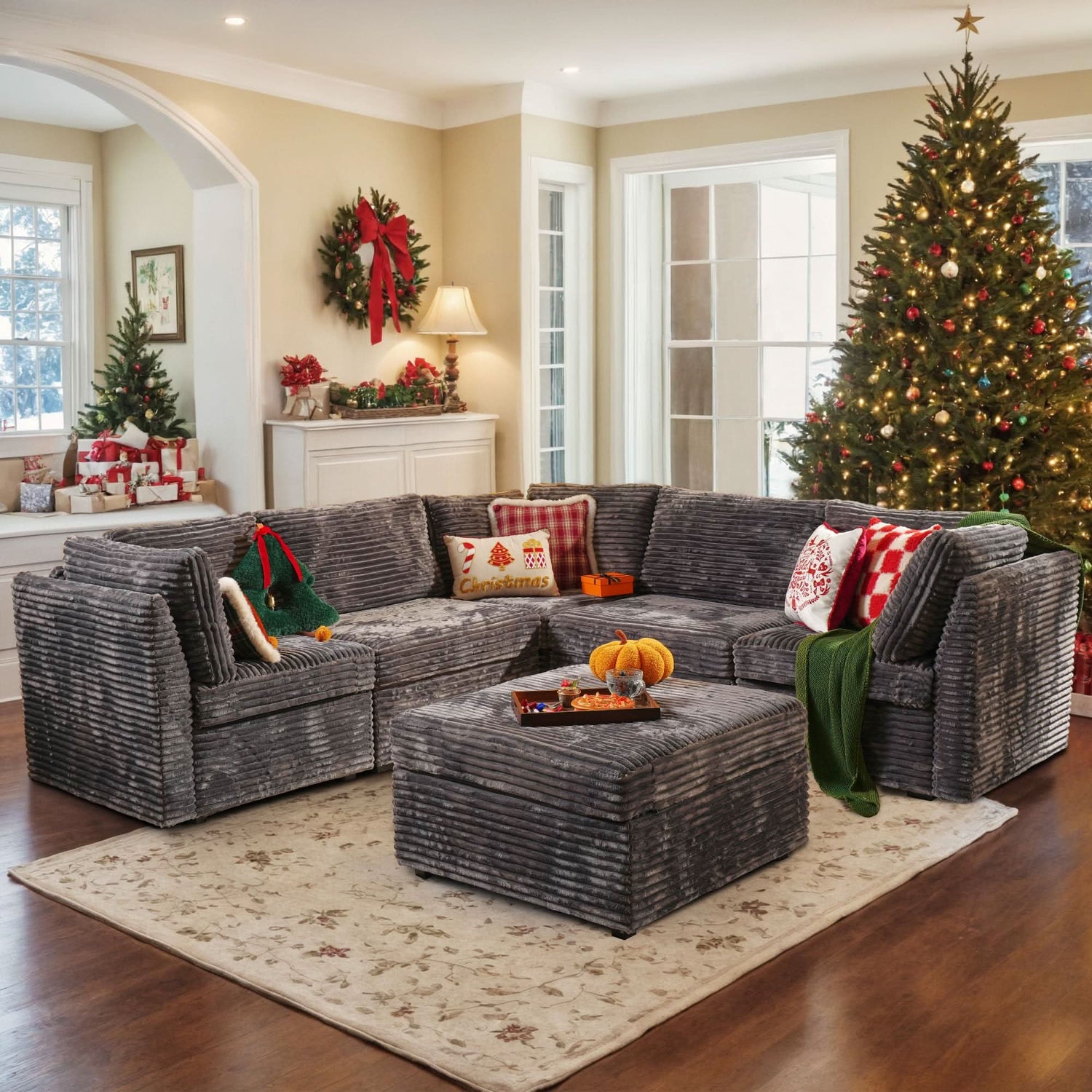 OVIOS Oversized Modular Sectional Couch, Cloud Couches for Living Room,Deep Seat Upholstered Convertible Sleeper Sofa