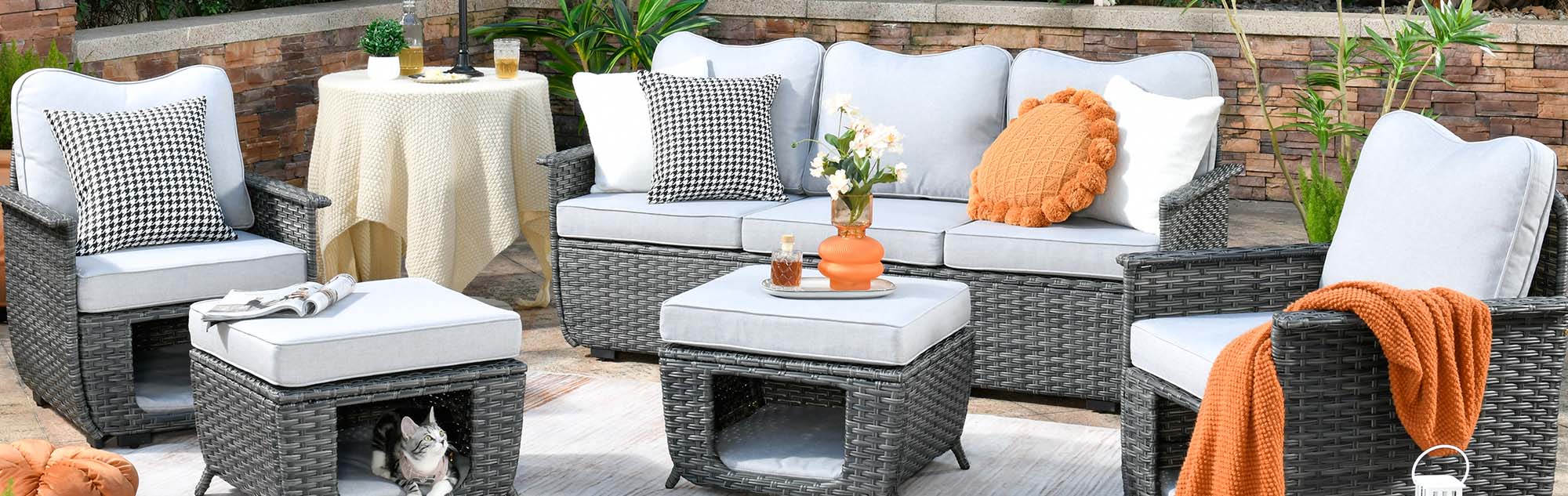 Ovios Latest Patio Pet Sofa with Storage Series