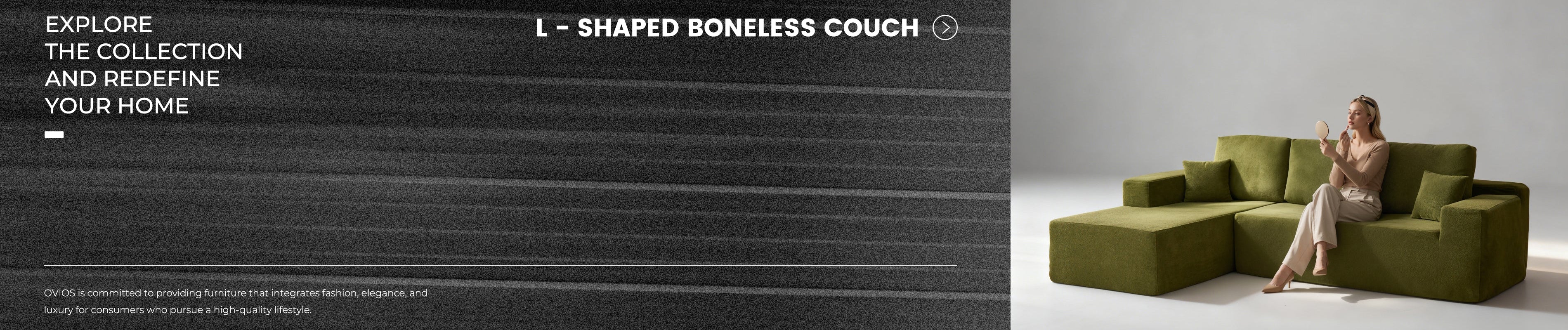 L-Shaped Boneless Couch