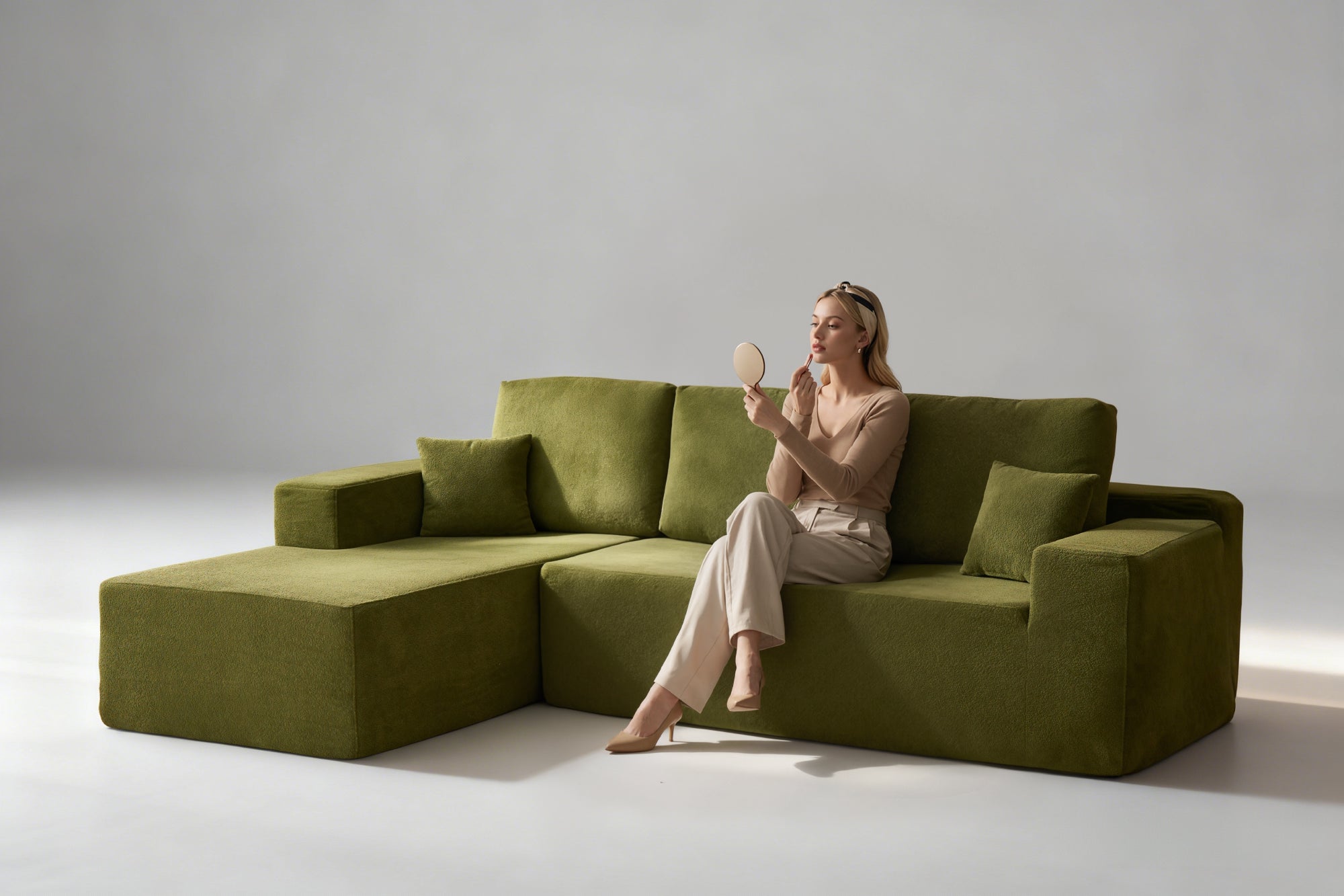 L-Shaped Boneless Couch