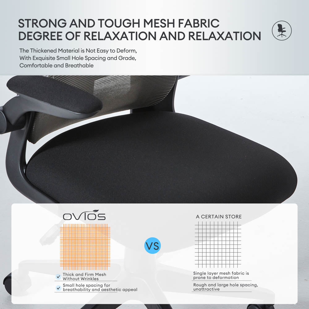 Ovios Ergonomic Adjustable Mesh Office Chair, Lumbar Support, 4 Colors