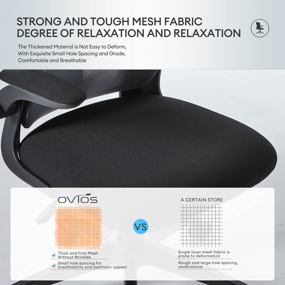 Ovios Ergonomic Adjustable Mesh Office Chair, Lumbar Support, 4 Colors