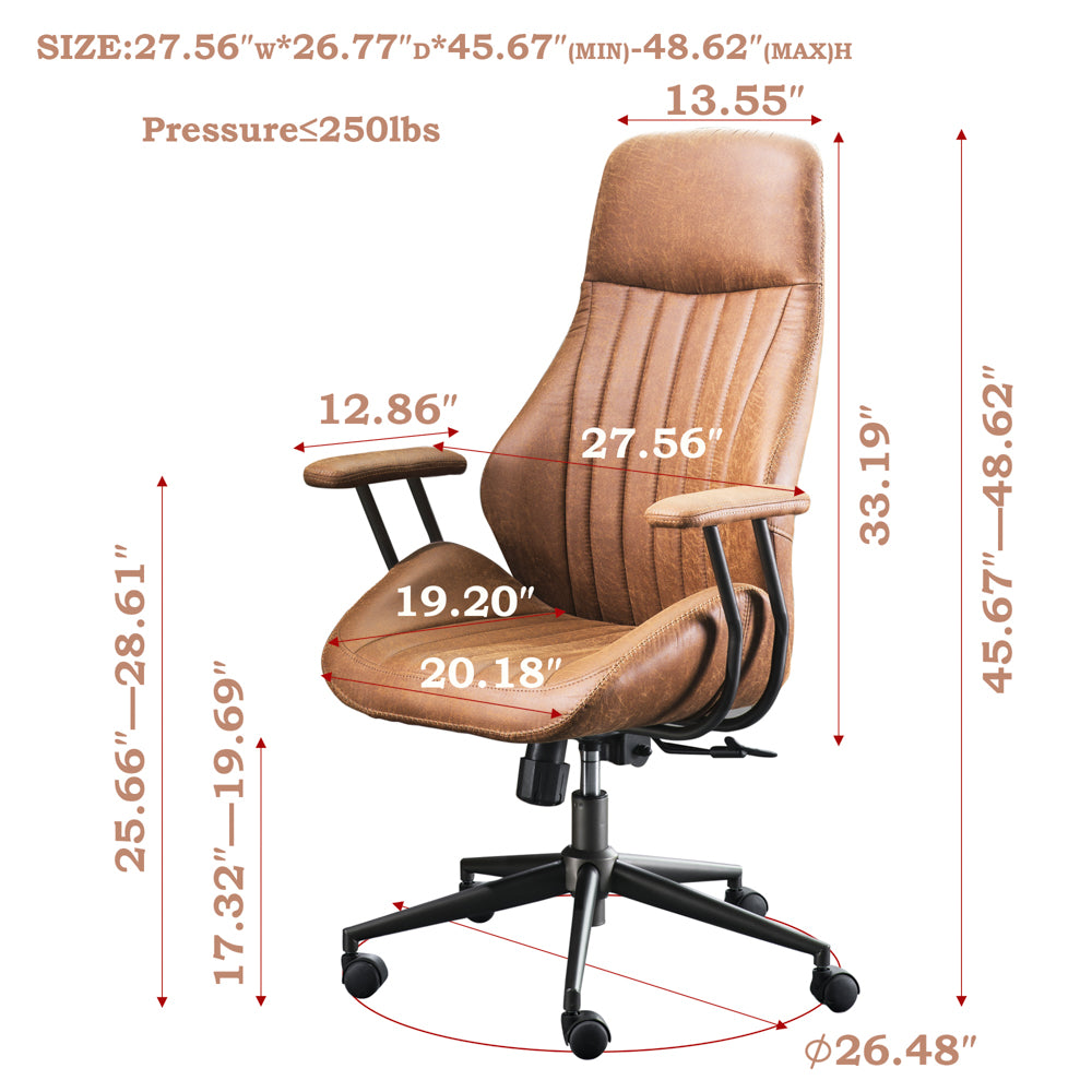 Ovios Office Chair Ergonomic High Back Suede Fabric for Executive or Home Office