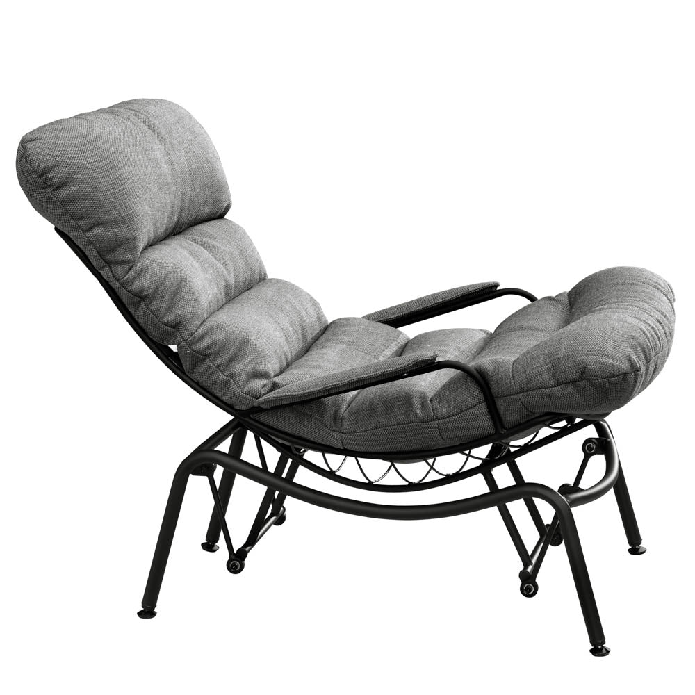 Ovios Patio 2-Piece Rocking Chair with Ottoman, Olefin Fabric