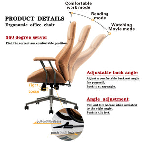 Ovios Office Chair Ergonomic High Back Suede Fabric for Executive or Home Office