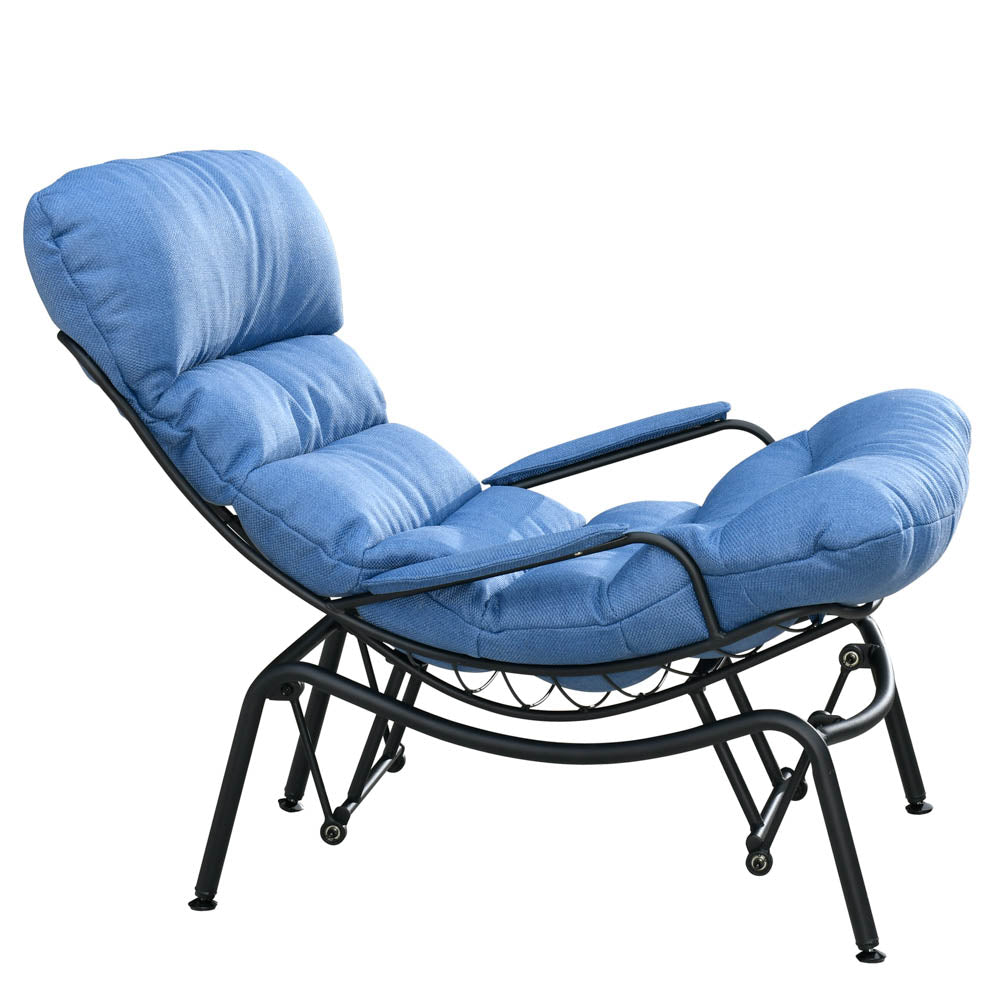 Ovios Patio Rocking Chair with Ottoman, Olefin Fabric