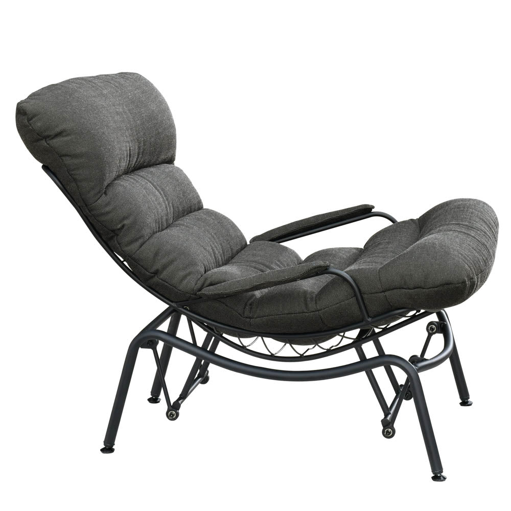 Ovios Patio Rocking Chair with Ottoman, Olefin Fabric