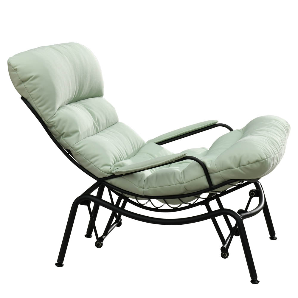 Ovios Patio Rocking Chair with Ottoman, Olefin Fabric