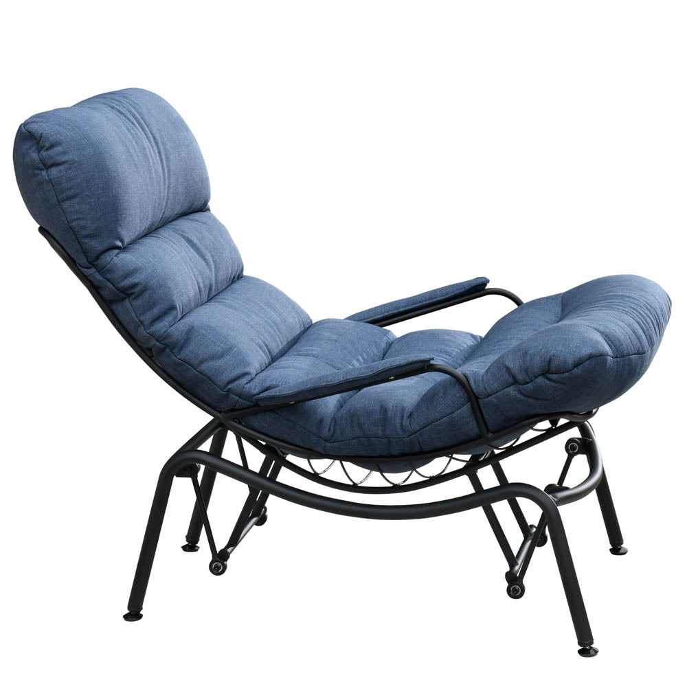 Ovios Patio Rocking Chair with Ottoman, Olefin Fabric