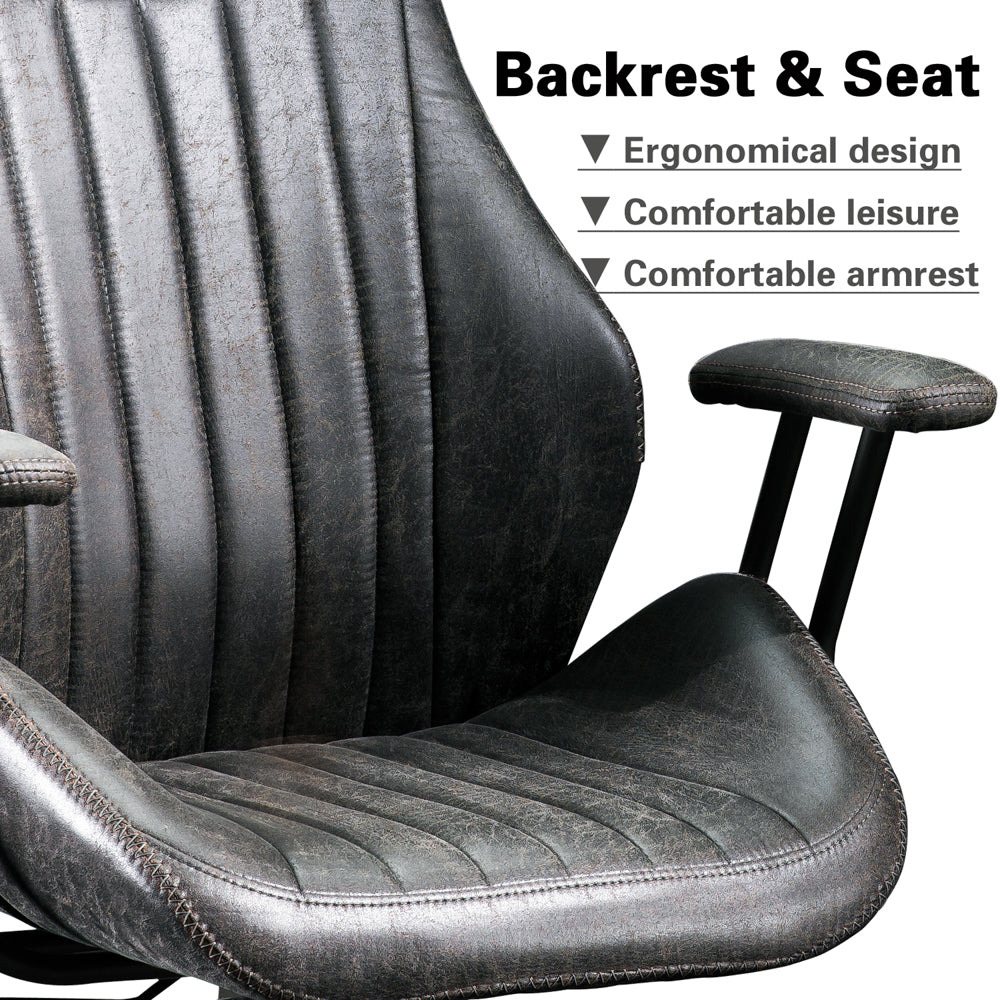 Ovios Office Chair Ergonomic High Back Suede Fabric for Executive or Home Office-Dark Grey