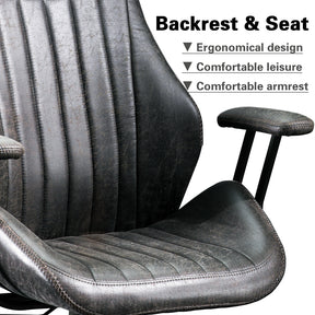 Ovios Office Chair Ergonomic High Back Suede Fabric for Executive or Home Office-Dark Grey