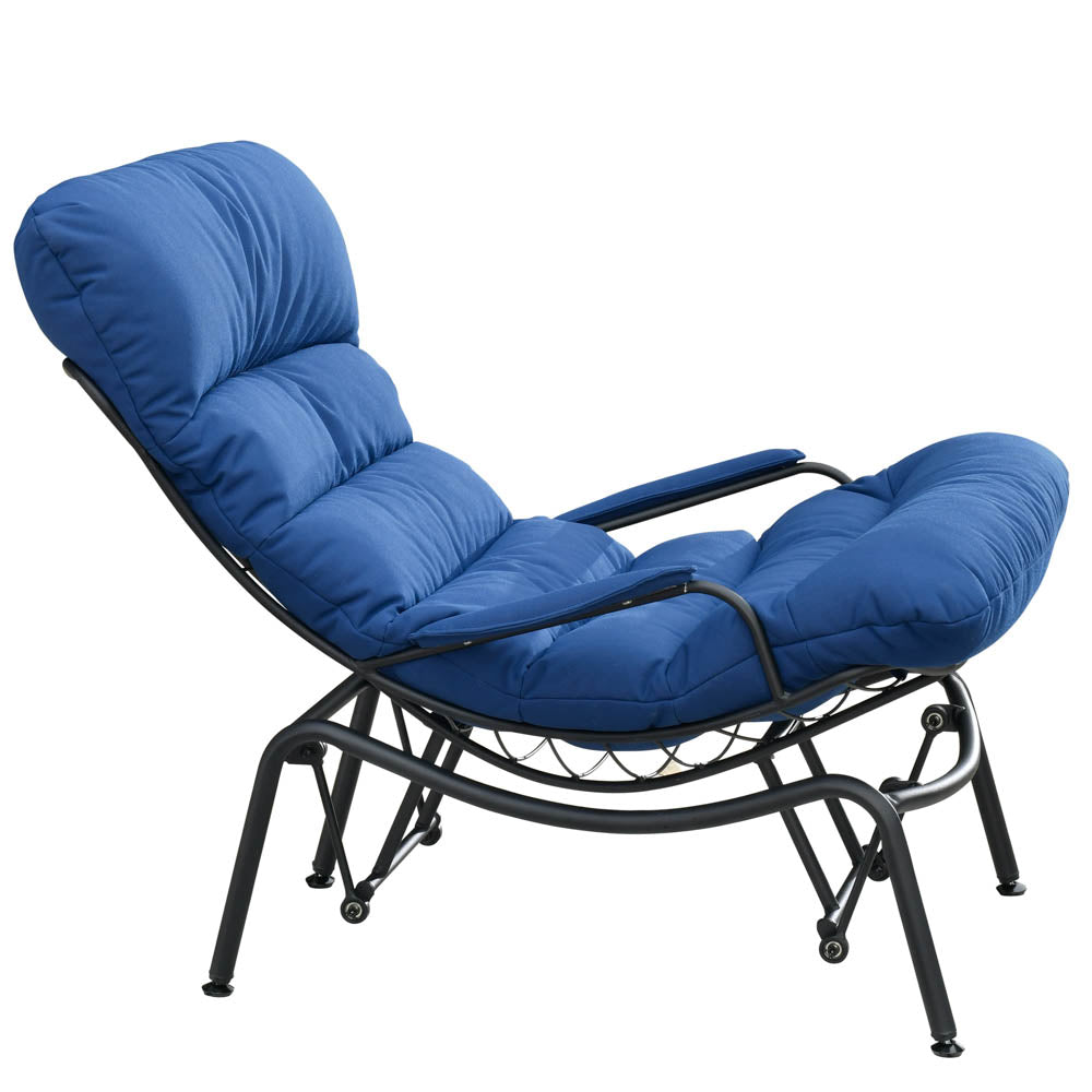 Ovios Patio Rocking Chair with Ottoman, Olefin Fabric