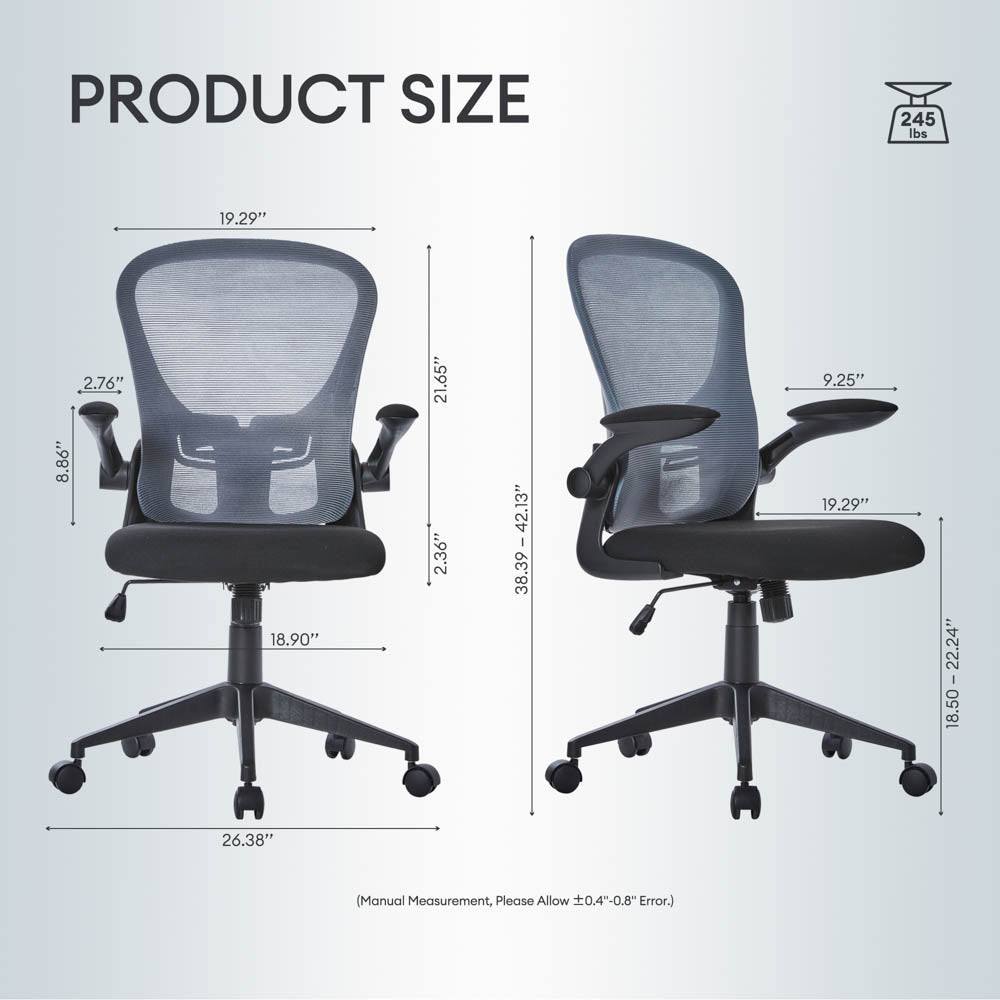 Ovios Ergonomic Adjustable Mesh Office Chair, Lumbar Support, 4 Colors