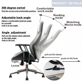 Ovios Office Chair Ergonomic High Back Suede Fabric for Executive or Home Office-Dark Grey