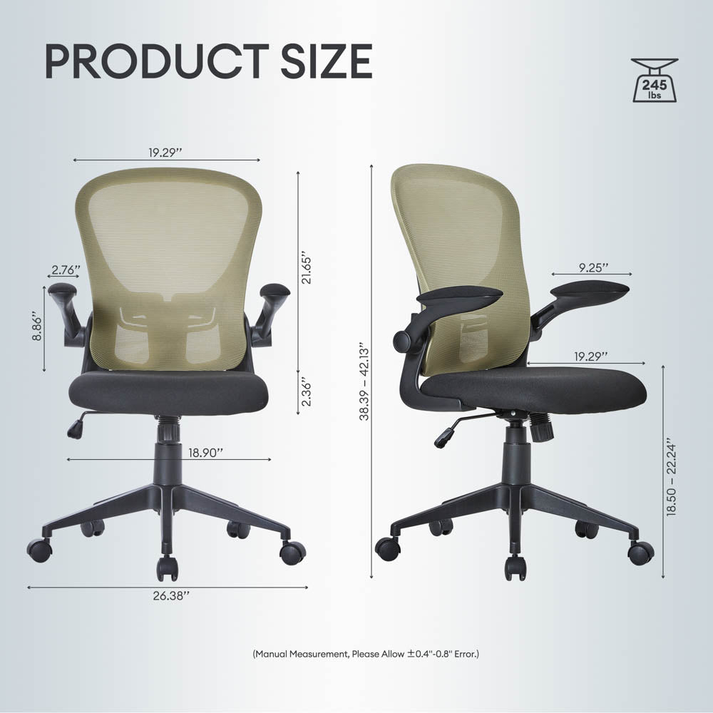 Ovios Ergonomic Adjustable Mesh Office Chair, Lumbar Support, 4 Colors