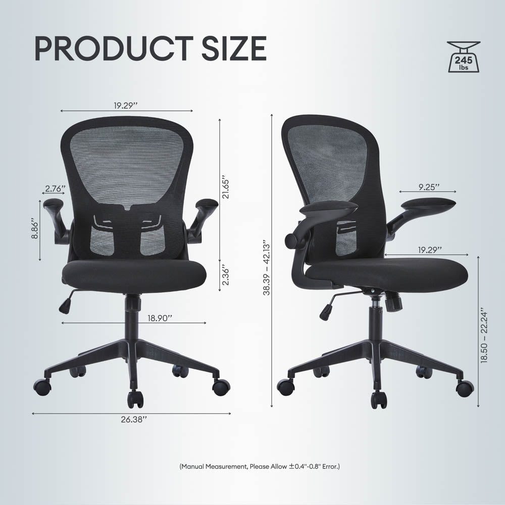 Ovios Ergonomic Adjustable Mesh Office Chair, Lumbar Support, 4 Colors