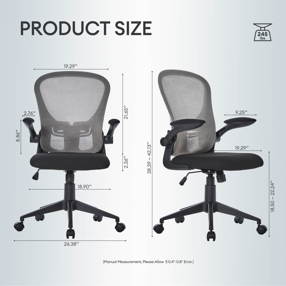 Ovios Ergonomic Adjustable Mesh Office Chair, Lumbar Support, 4 Colors