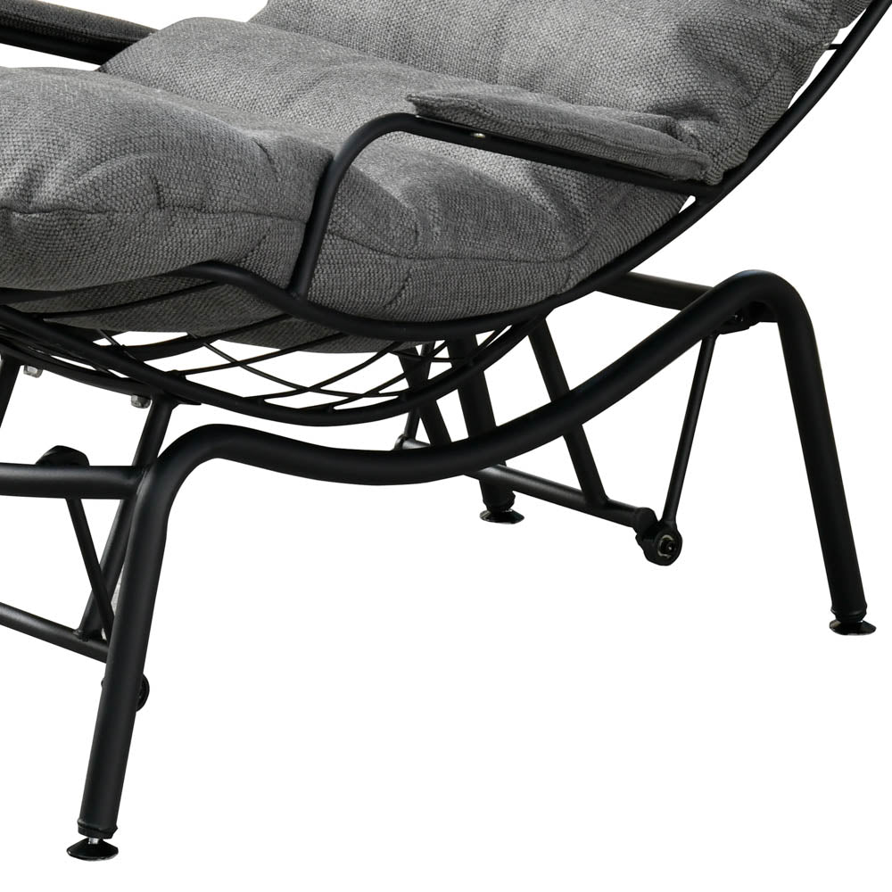 Ovios Patio Rocking Chair with Ottoman, Olefin Fabric