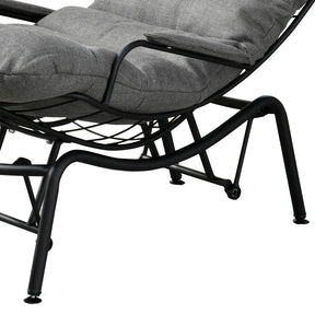 Ovios Patio Rocking Chair with Ottoman, Olefin Fabric
