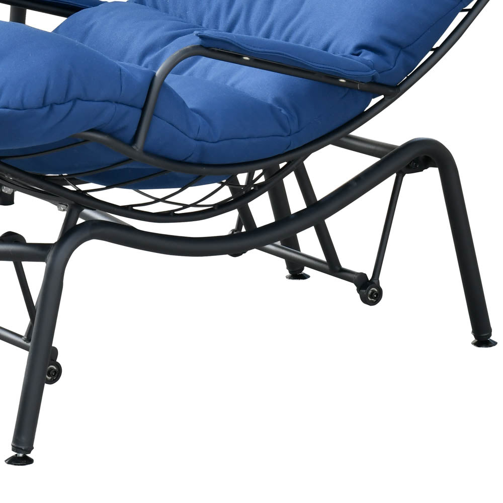 Ovios Patio Rocking Chair with Ottoman, Olefin Fabric