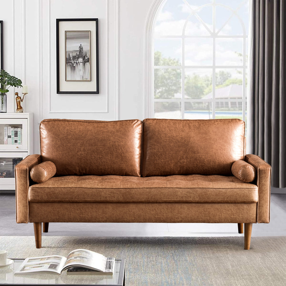 Ovios 69.68'' Living Room Sofa with Square Arm and Button-Tufted