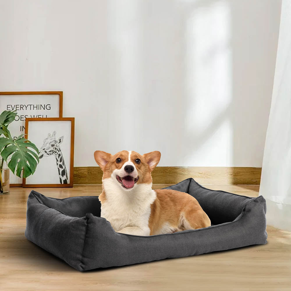 Ovios Orthopedic Supportive 3-Size Dog Bed with Olefin Fabric and Non-slip Bottom, Dog-Friendly