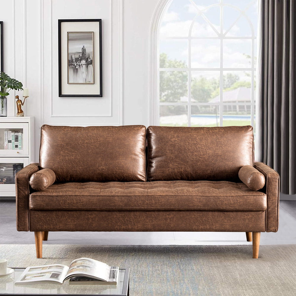 Ovios 69.68'' Living Room Sofa with Square Arm and Button-Tufted