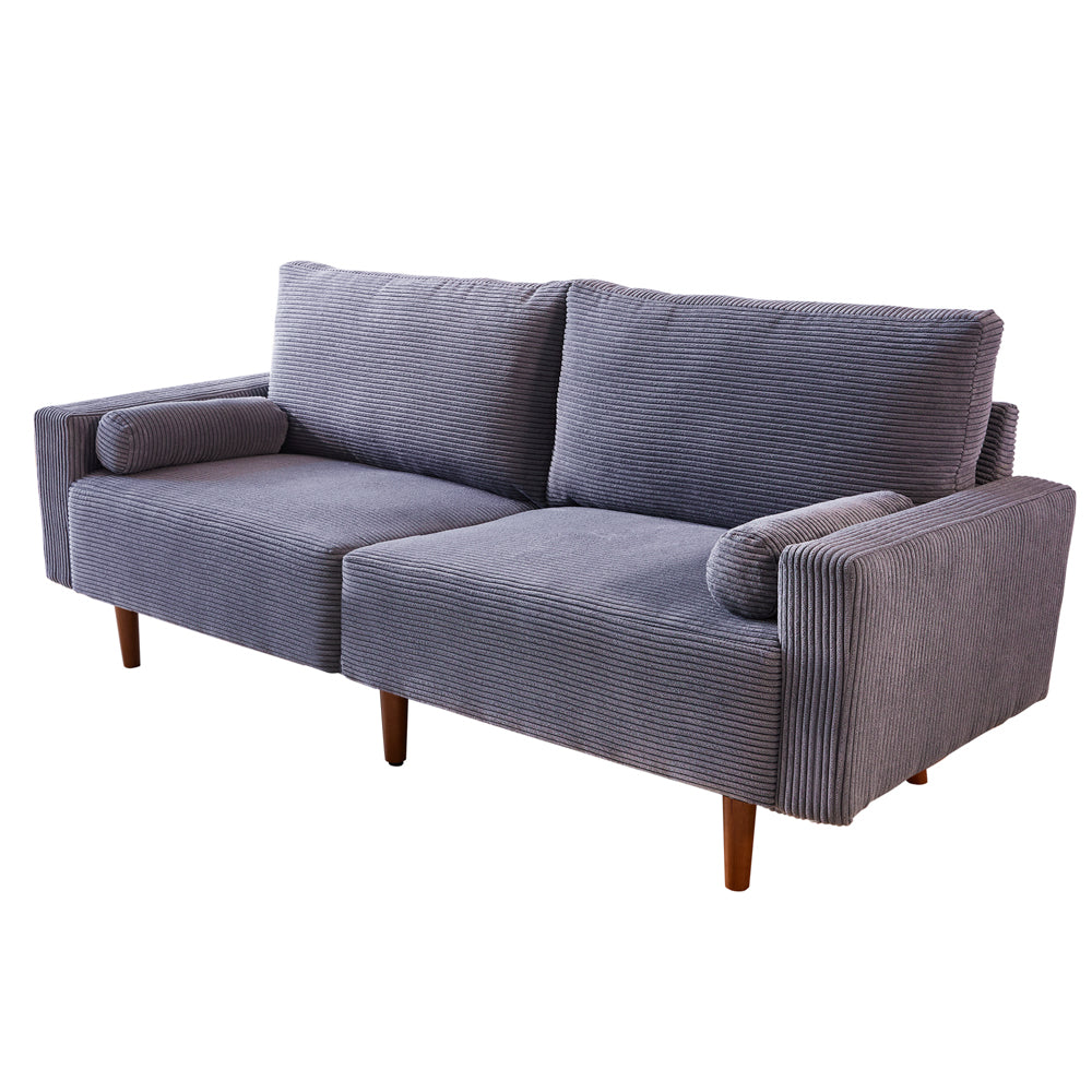 Ovios  78.74'' Luxe Loveseat Sofa with Suede or Corduroy, and 2 Comfy Pillows