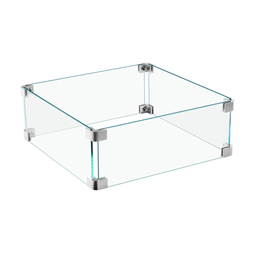 Ovios Glass Wind Guard for Fire Pit Table