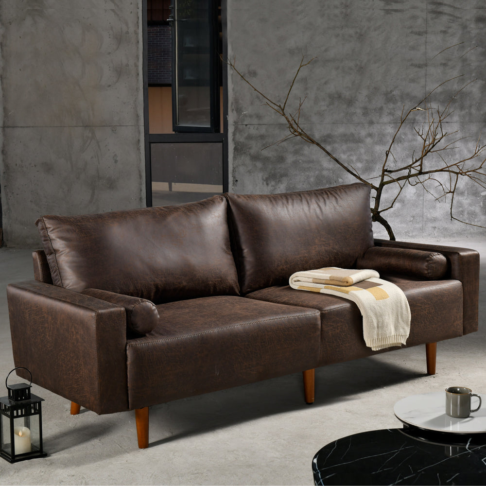 Ovios  78.74'' Luxe Loveseat Sofa with Suede or Corduroy, and 2 Comfy Pillows