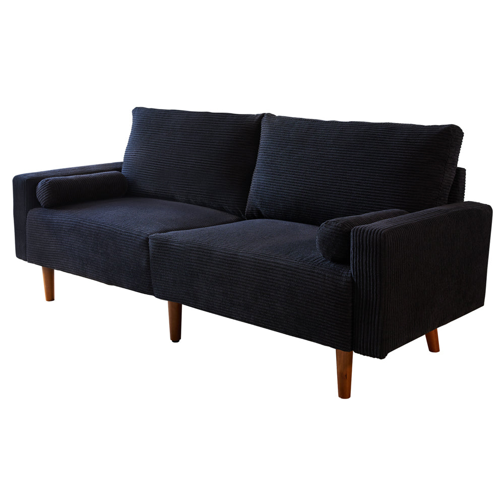 Ovios  78.74'' Luxe Loveseat Sofa with Suede or Corduroy, and 2 Comfy Pillows