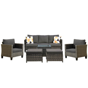 Ovios Patio Conversation Set New Vultros 6-Piece High Back with Cushions