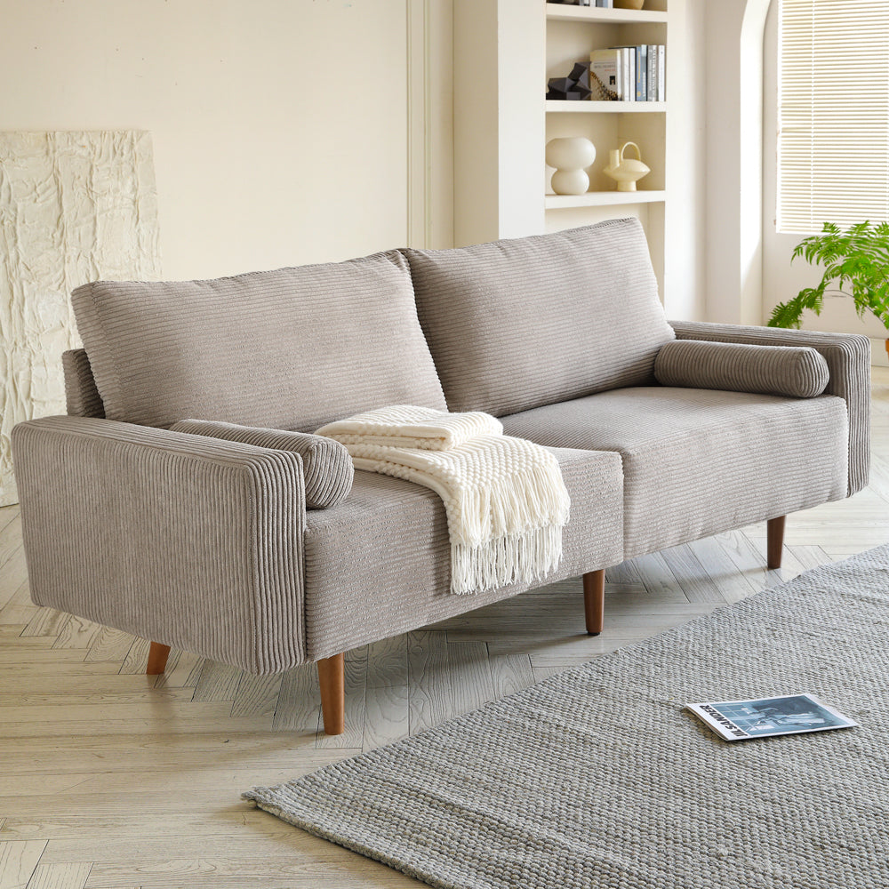 Ovios  78.74'' Luxe Loveseat Sofa with Suede or Corduroy, and 2 Comfy Pillows