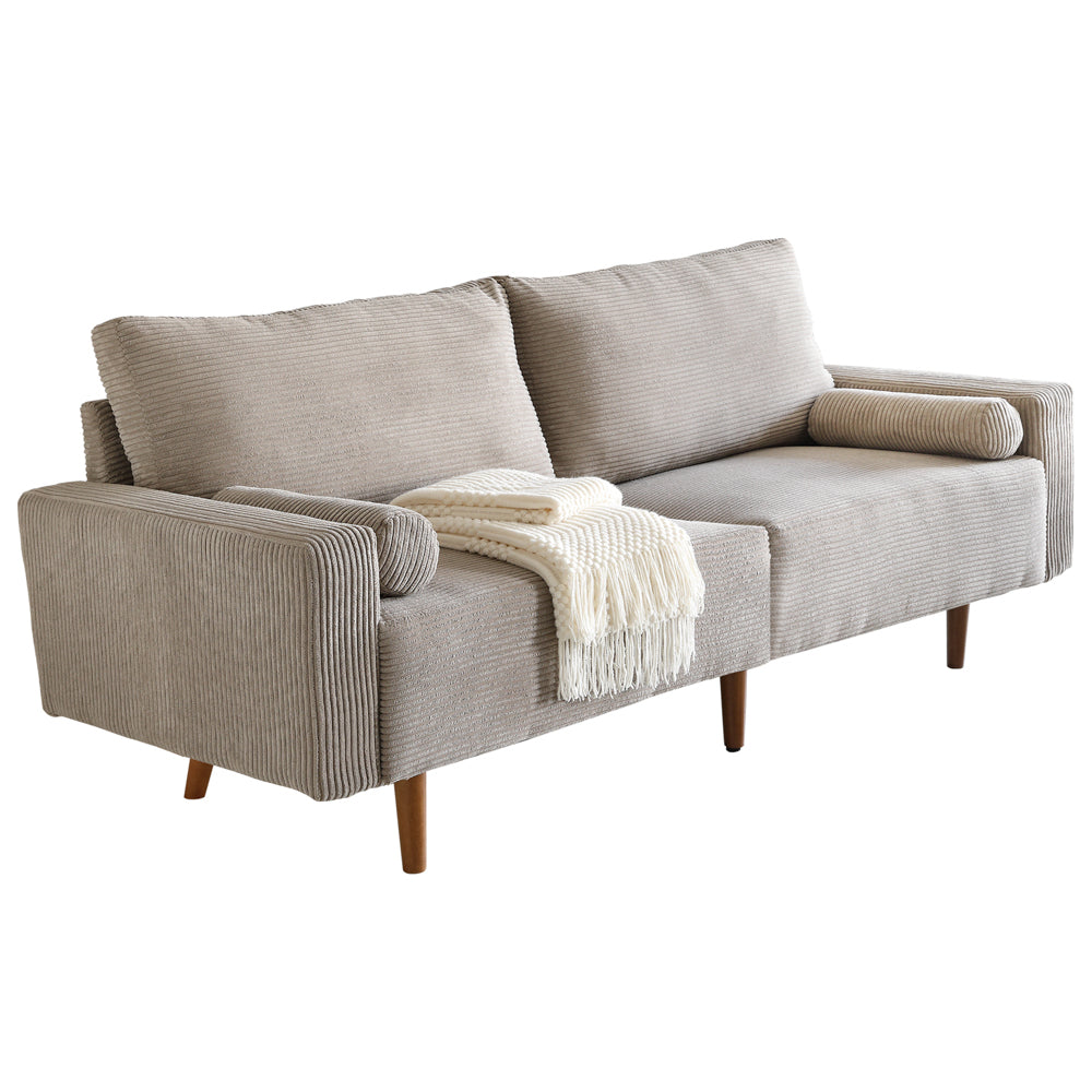 Ovios  78.74'' Luxe Loveseat Sofa with Suede or Corduroy, and 2 Comfy Pillows