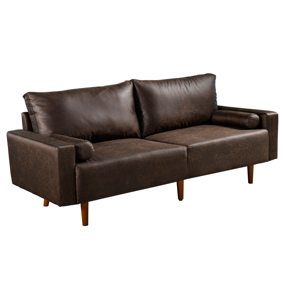 Ovios  78.74'' Luxe Loveseat Sofa with Suede or Corduroy, and 2 Comfy Pillows