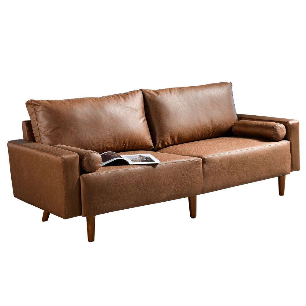 Ovios  78.74'' Luxe Loveseat Sofa with Suede or Corduroy, and 2 Comfy Pillows