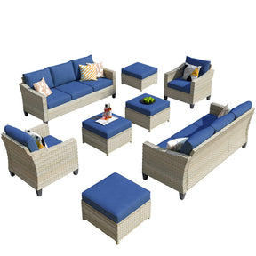 Ovios Athena Series Outdoor Patio Furniture Set 8-Piece with Cushions All Weather Wicker